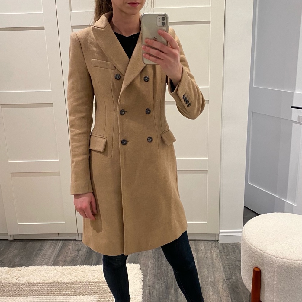 Fitted Camel Wool Coat